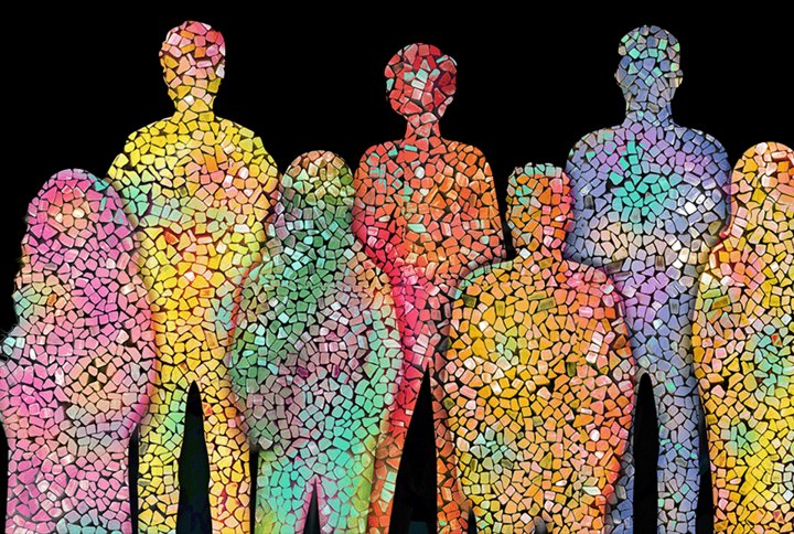 Illustration of mutation-carrying cells interspersed through normal aging tissue